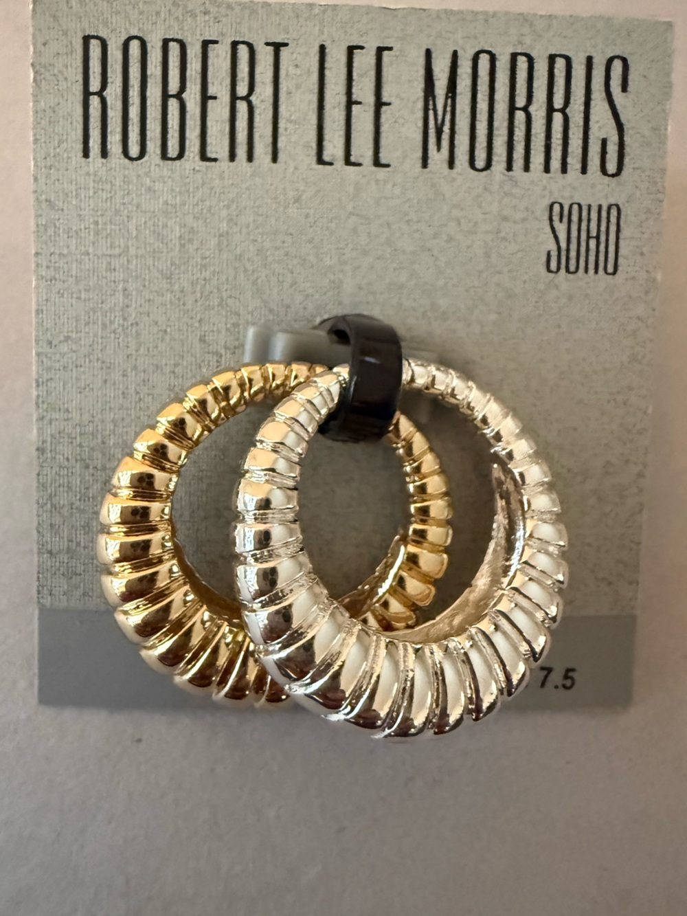 Robert Lee Morris Soho Interlocking Two-Tone Rings .set of two rings